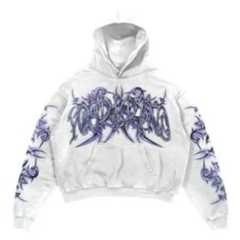 Fashion Women's Hoodies Retro Letter Graffiti Print Girl Daily Casual Pullover Spring And Autumn Long Sleeve Sweatshirt Women's Oversized Top Clothing