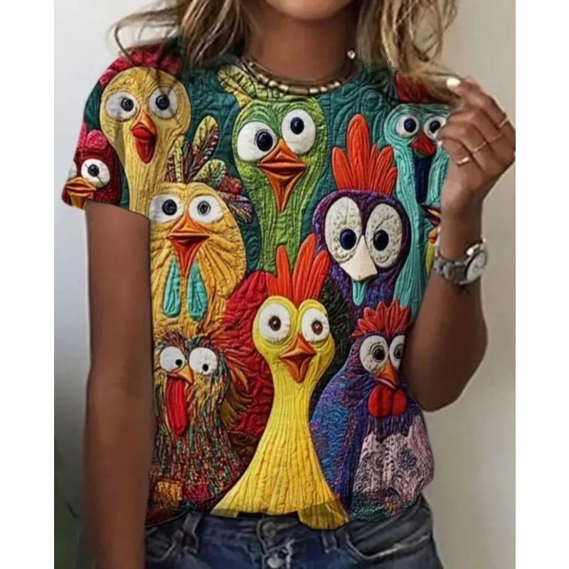 Women's 3D T-Shirt Butterfly Graphic Print Summer Short Sleeve Casual Tops Street Fashion O Neck T-Shirt Oversized Female Clothing