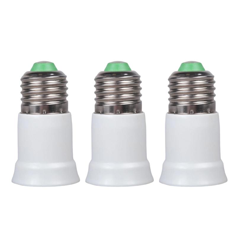 3PCS E27 Lamp Holder Extender 65mm Plastic Metal Base Light Bulb Elongator For Easy Installation Of Light Bulbs
