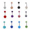 Elegant Crystal Ball Belly Button Rings Zircon Shiny Body Jewelry Gem Navel Piercing Men