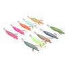 10pcs Squid Jig Hook Hard Fishing Lures Luminous Wood Fishing Shrimps Lure Bait Kit