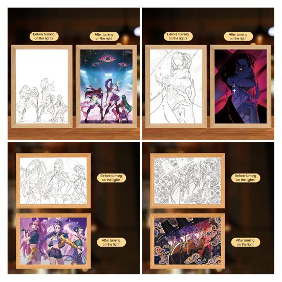 Malerei Lampe Wiederaufladbares LED Licht Leuchtende Wandkunst Licht Lebendige Farbe Kunst Beleuchtung Nachtlicht