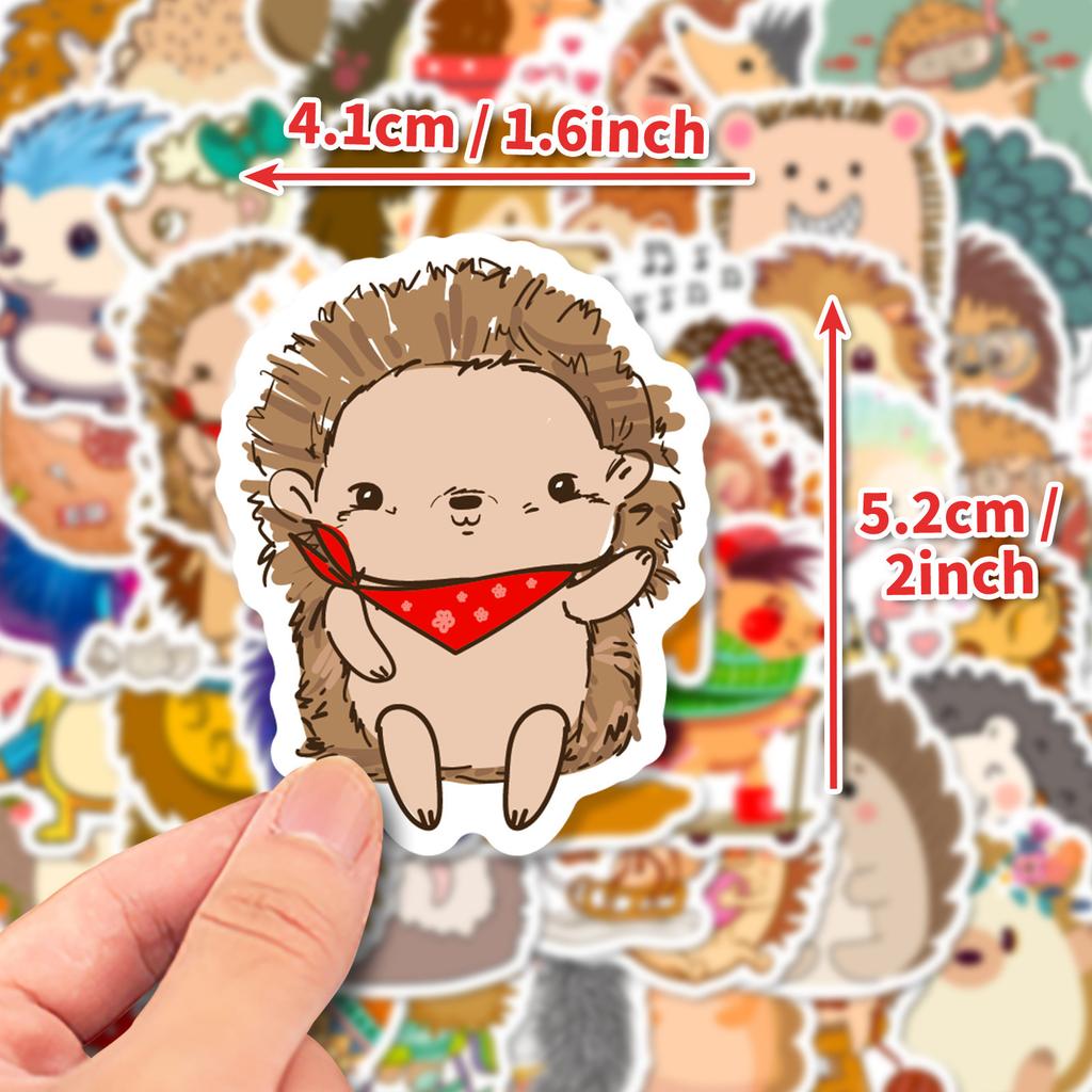 50 Gray Hedgehog Stickers Cartoon Cute Creative Little Animal Hedgehog Stickers Training Class Gifts Gifts