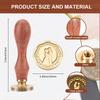 1pc Wax Seal Stamp Set Sealing Wax Stamp Solid Brass Head Wood Handle Retro Brass Stamp Kit Removable for Envelopes Invitations Gift Card Human