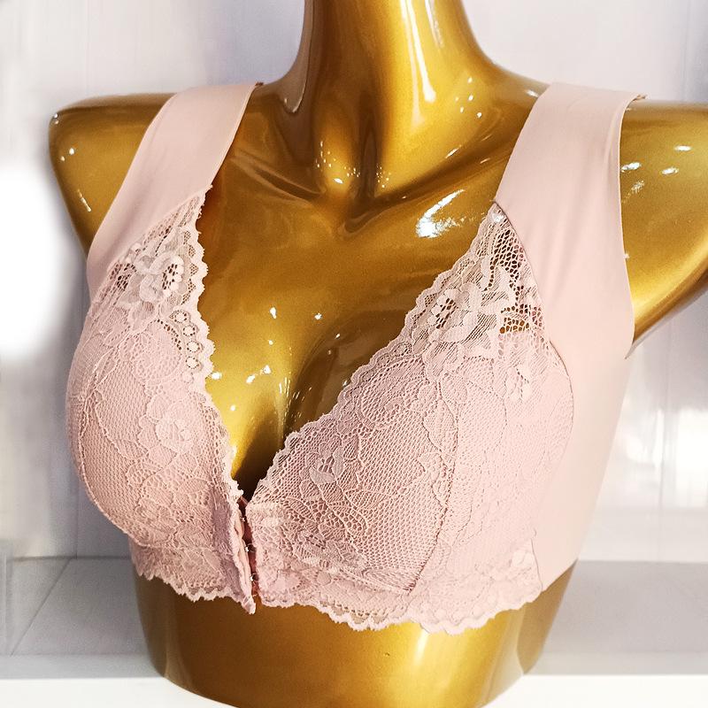 

Женский кружевной бюстгальтер большого размера, нижнее белье, жилетного типа, с передней застежкой, тонкой чашкой, без косточек 8XL