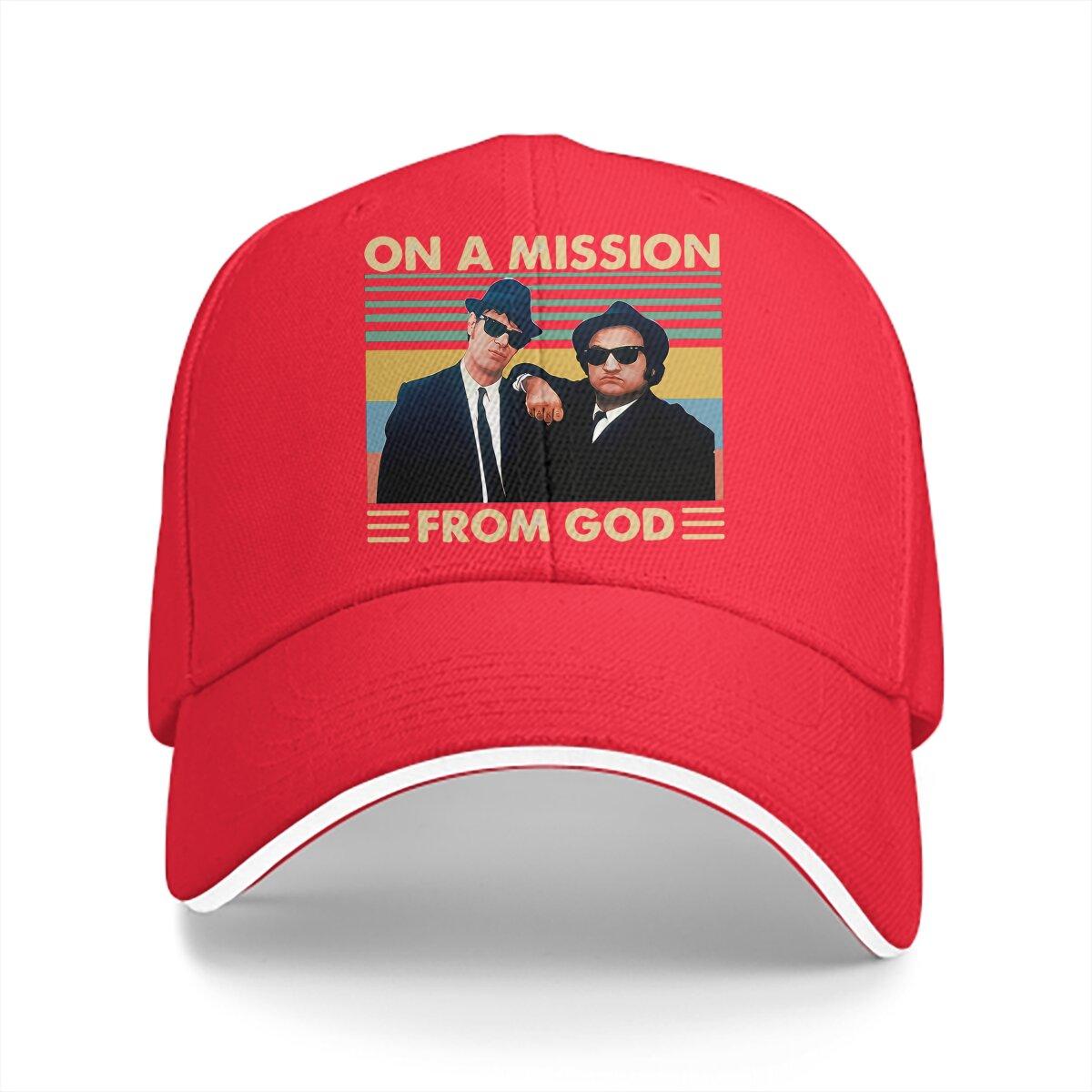 On A Mission From God Vintage Baseball Caps Peaked Cap The Blues Brothers Sun Shade Hats for Unisex Women One Size