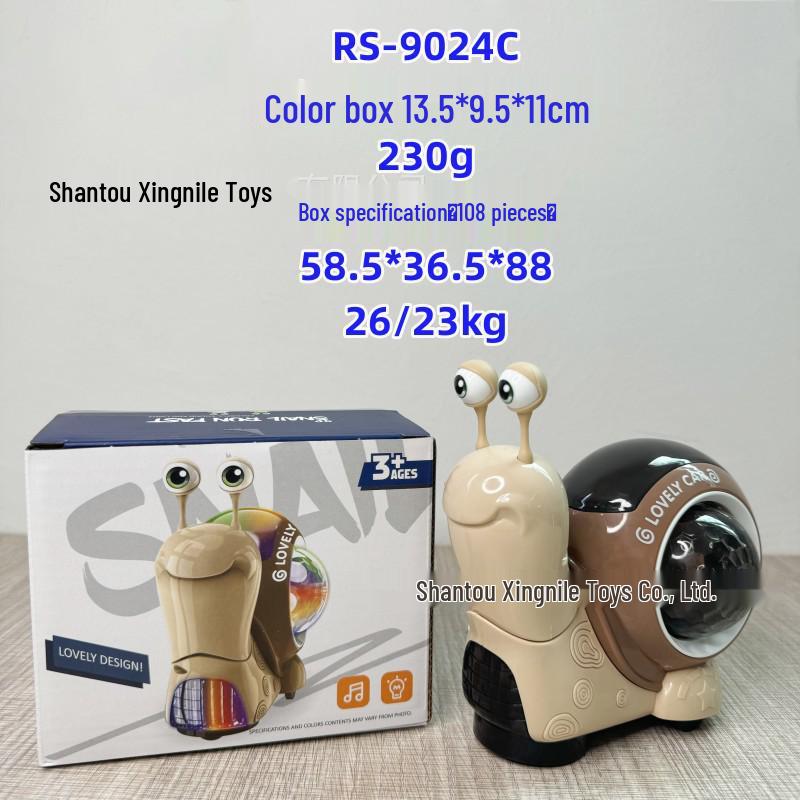 Children's Electric Snail Toy with Projection, Sound, Light, and Automatic Obstacle Avoidance