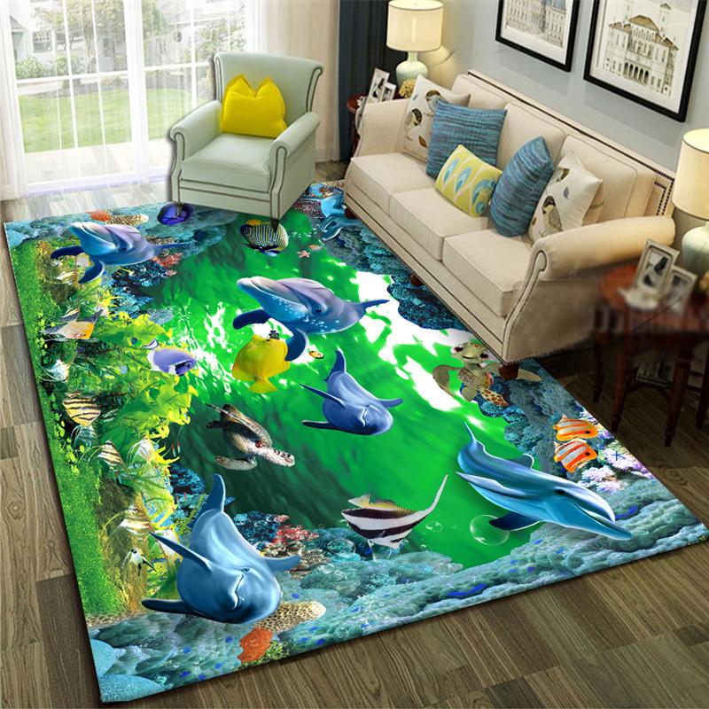 3D Carpet Floor Mat Landscape Pattern Living Room Carpets Sofa Mat Bedroom Bedside Rugs Entrance Non Slip Doormat Rug