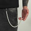Ingemark Hip-Hop Imitation Perlen Hosen Jeans Schlüsselanhänger Ring Clip Herren Trendig Kreativ Metall Handgefertigt Perlen Taille Kette Schmuck