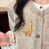 Lion Animal Sweater Pin Horse Pony Brooch Fashion Wooden Brooch  Gift