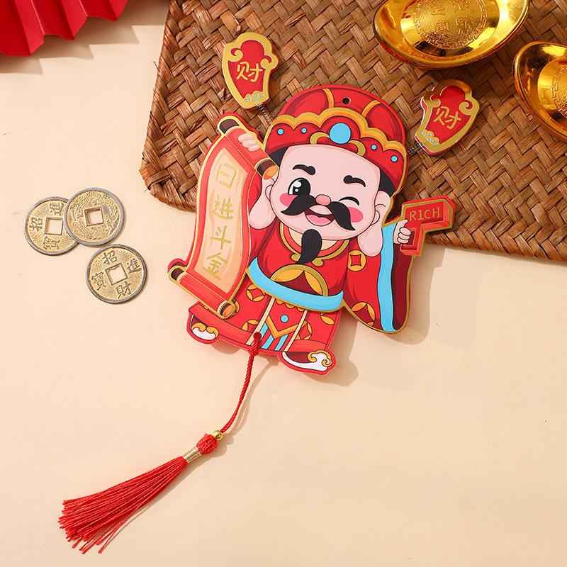 Chinese Latest Year Refrigerator Magnetic Sticker God Of Wealth Fridge Magnet Pendants  Horse Year Spring Festival Decoration