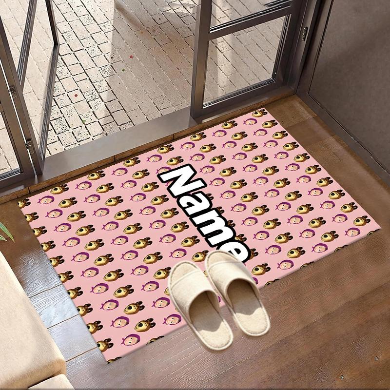 Custom Name Personalized Masha and The Bear Print Carpet, Versatile Home Decor Rug, for Playroom, Apartment, Balcony, Entryway, Hallway Gift