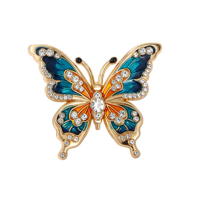 High end enamel, painted butterfly brooch, women's fashion, drip oil inlaid with diamonds, Christmas gift, Stocking stuffers, Valentine's Day gift