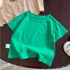 Summer Solid Children Cotton Casual Short Sleeve T-shirts Girls Baby Clothes Kids Boys Toddler Korean Style Tops