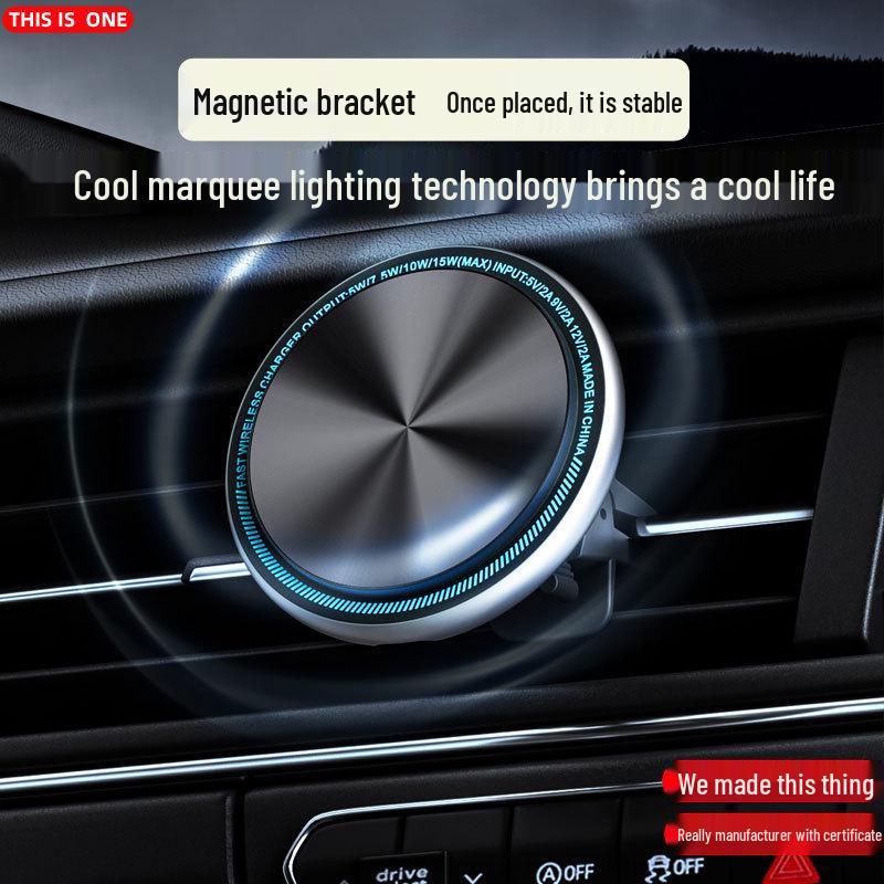 Magnetic Wireless Car Charger Mount for iPhone 16 Pro