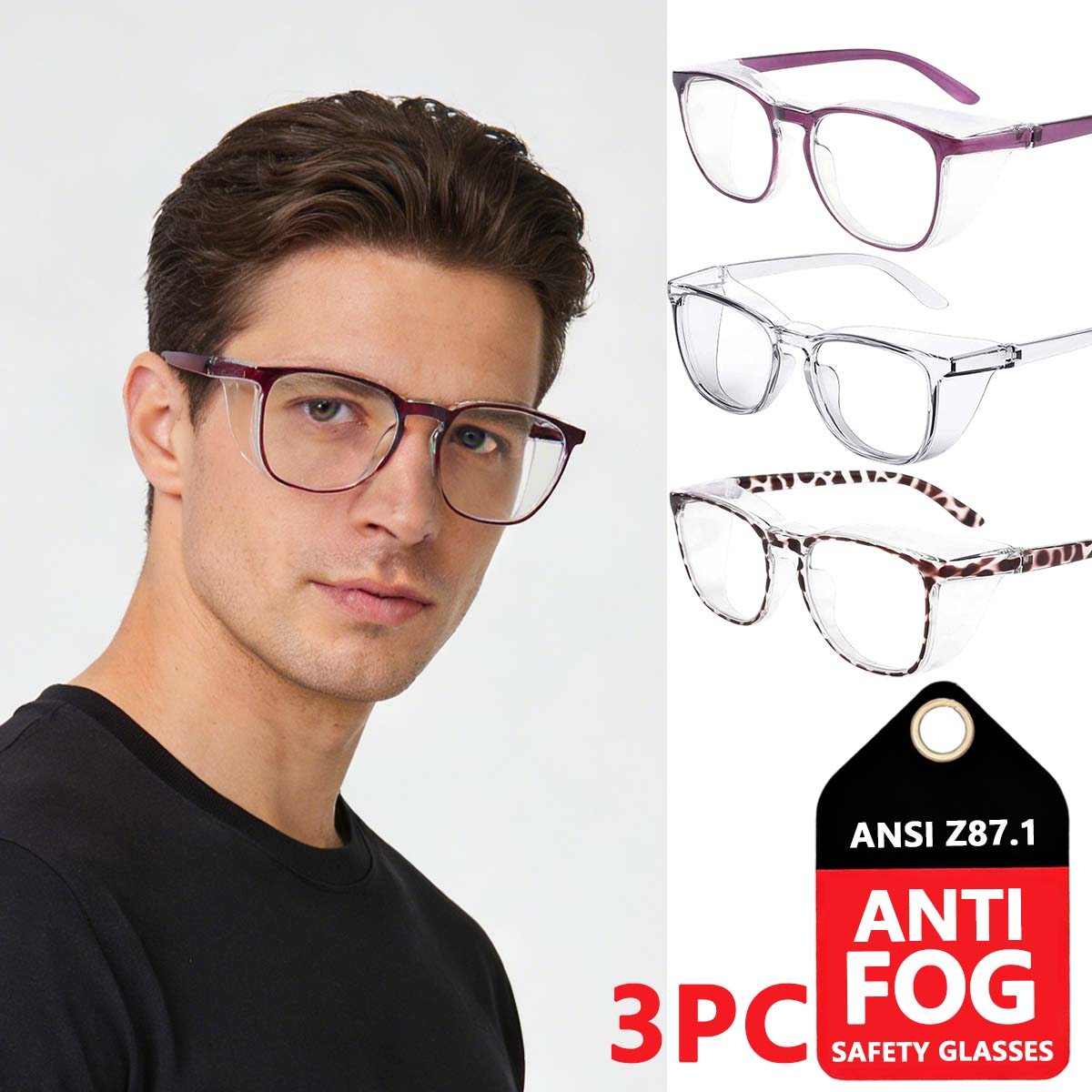 

Blue Light Blocking Anti-Fog Safety Glasses Z87.1 Certified Unisex Safety Goggles for Men And Women HM9
