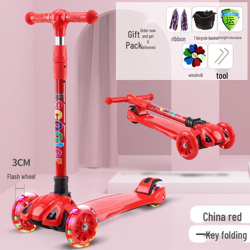 Kinder-Klapproller mit blinkenden Rädern für 2-8 Jahre