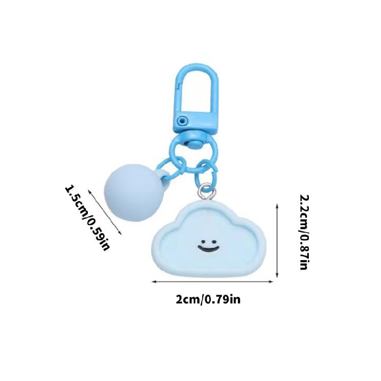Creative Resin Keychain Decoration Smiling Flower Cloud Heart Bead Bag Pendant Handcrafted Keyring Accessory