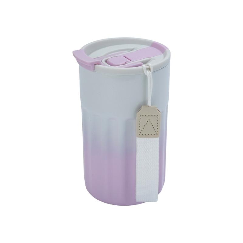 Stainless Steel Insulated Flask Car Drinking Cup for Travel Office 6 Color Ergonomic Handle Water Drinkware