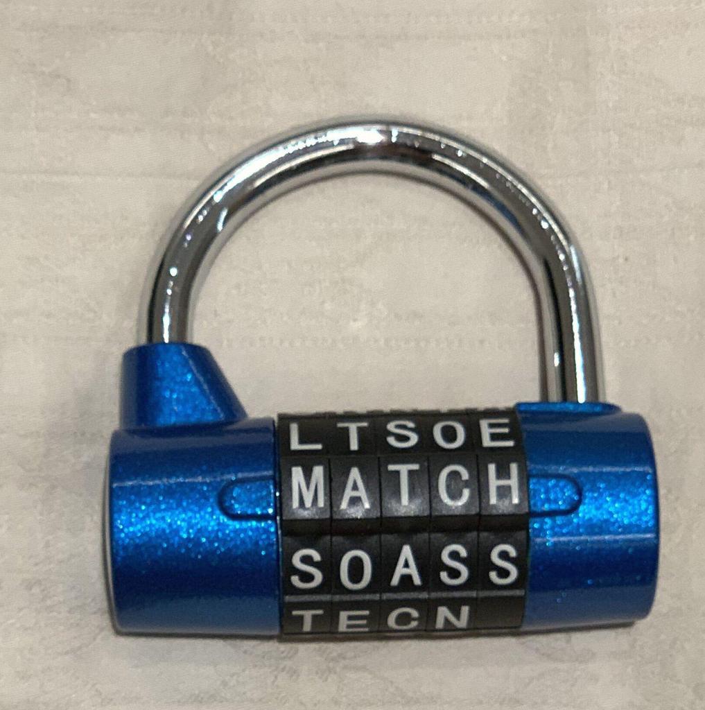 5-Digit Large Letter Combination Lock for Gym Lockers & Escape Rooms