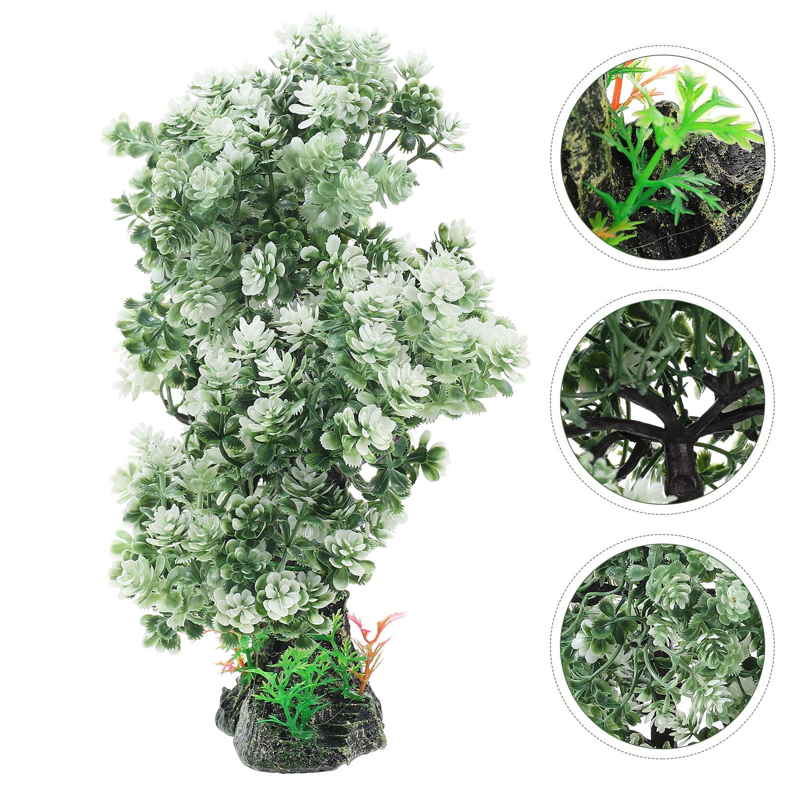

Simulation Resin Artificial Tree Fish Tank Decor Aquarium Plant Bonsai Landscaping nament Desktop Decoration Underwater Craft зелений