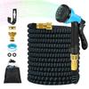 30 M Extendable Garden Hose (100 Ft) - 8 Functions, Non-slip Zinc Nozzle, Extends 3×, Blue