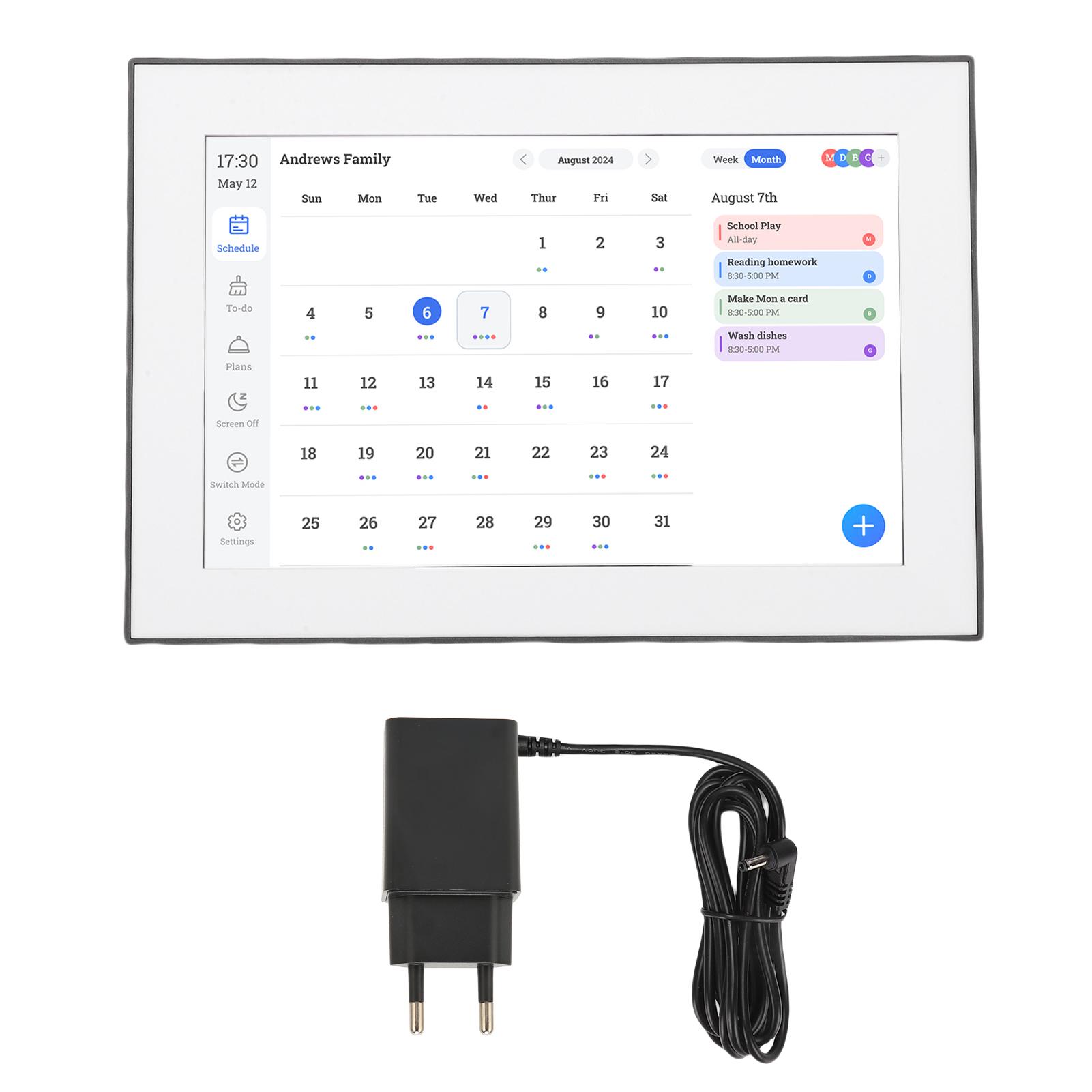 

10.1 Inch Digital Calendar Wifi Smart Electronic Calendar Support Meal Daily Planning Photo Frame Function Art Gallery App Sync EU Plug бежевый