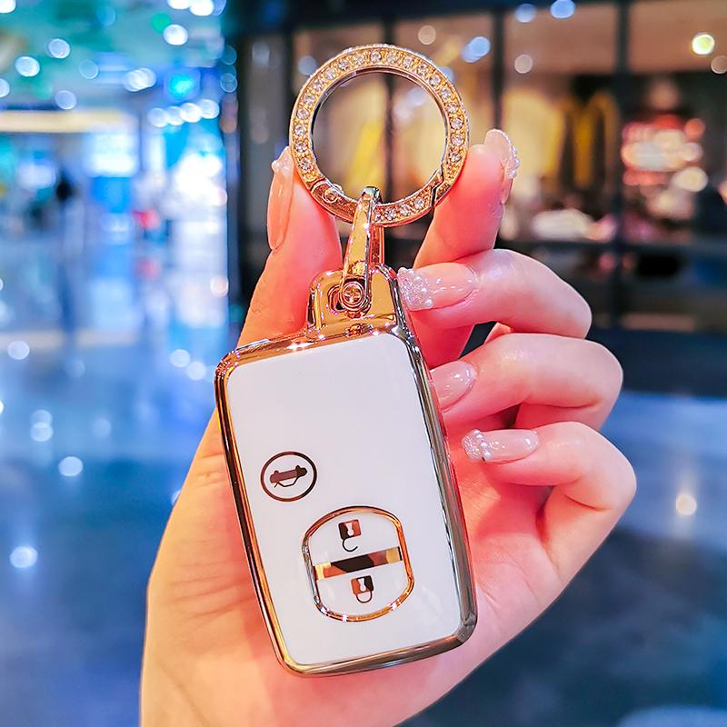 Plating Tpu Car Key Case Cover For Toyota Camry Prius Land Cruiser Prado 150 Crown For Subaru Foreste Xv Keychain Holder