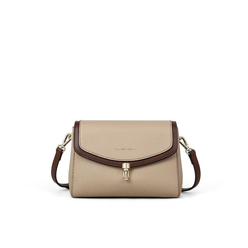 Neue kleine quadratische Tasche Echtes Leder Damen Umhängetasche Schlichte Ein-Schulter-Mittelalterliche Muttertasche