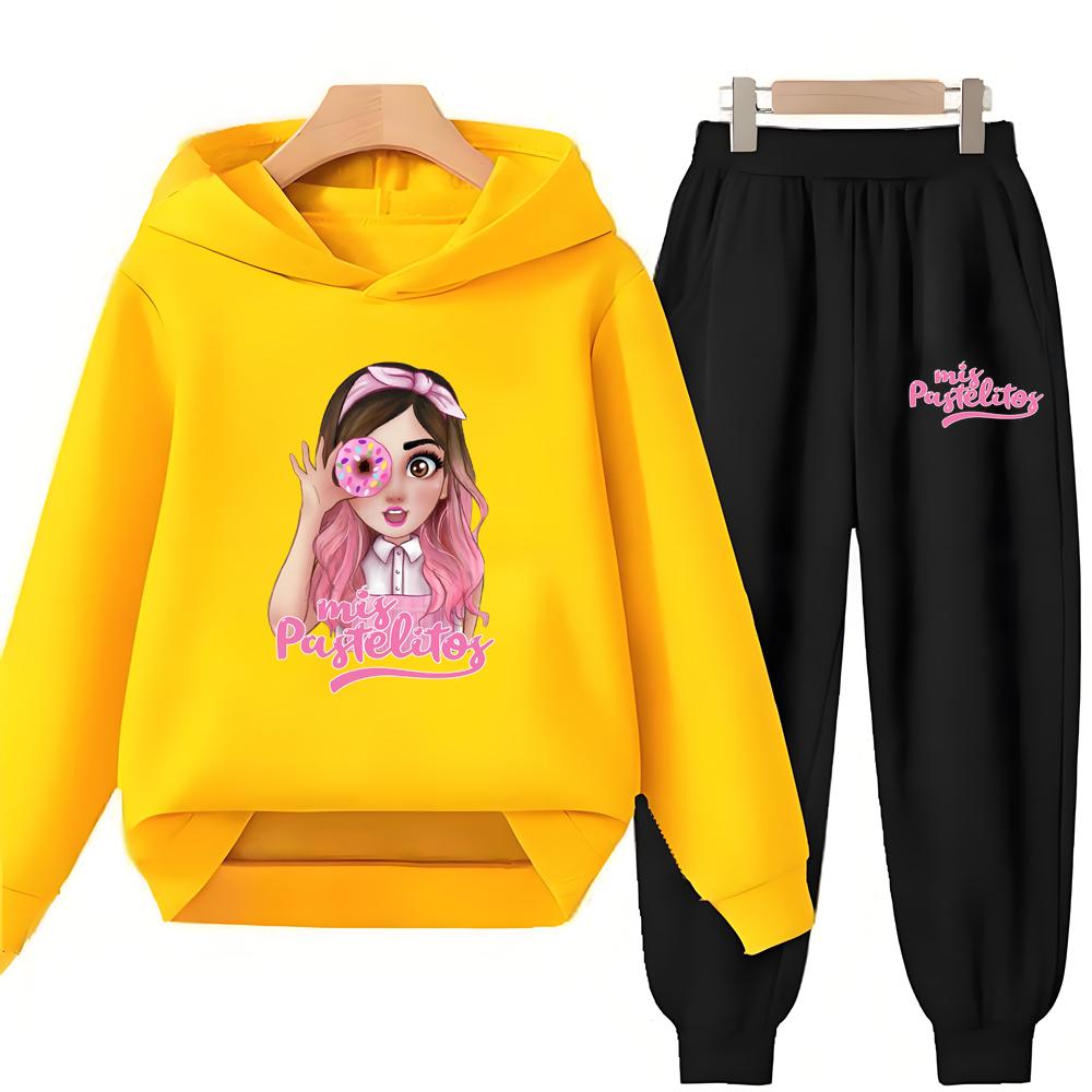 Kids Hoodie Mis Pastelitos Clothes Pullover Sweatshirts+Pants 2pcs Sets Boys Cartoon Tracksuit Children Clothing Girls Outfits