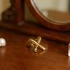 Practical Leg Shape Geometric Finger Rings Adjustable Opening Rings Alloy Texture Suitable for Artistic Expression