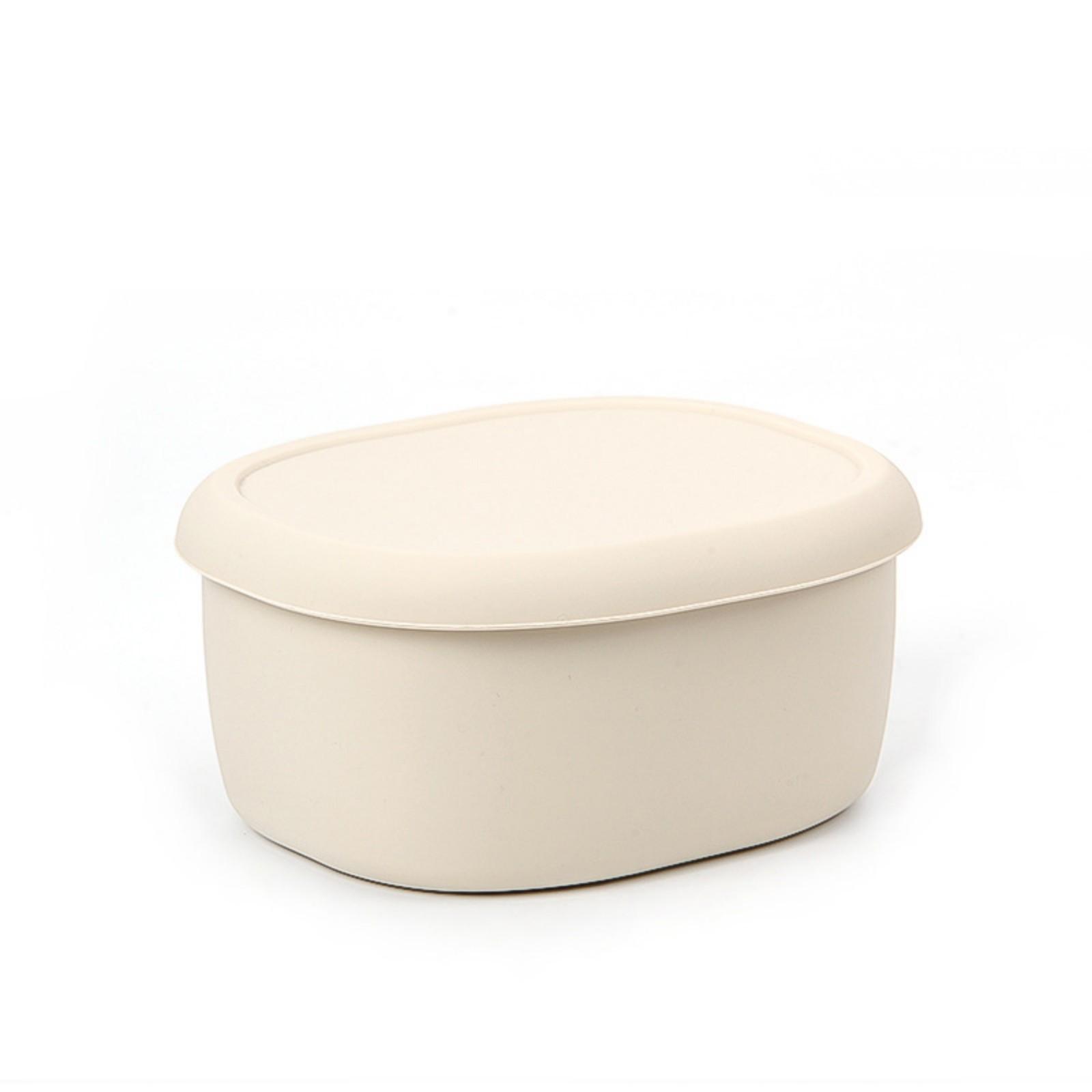 

Силиконовый ланч-бокс, герметичный, штабелируемый ланч-бокс с крышкой для вечеринки, свадьбы, мероприятия, путешествия, бенто-бокс S бежевый