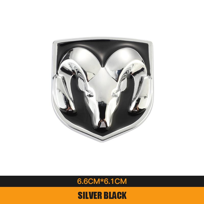 3D Metal Car Sticker Ram's Head Badge Accessories Decorative For Dodge Ram Caliber 1500 Caliber Challenger Charger T888