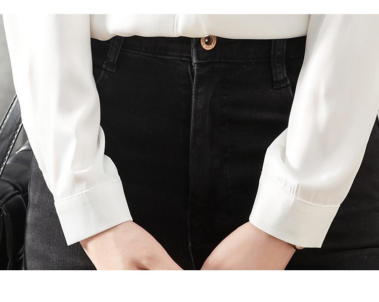 Women's Chiffon Long-Sleeve Satin Shirt - 2026 Spring Design, Hong Kong Style