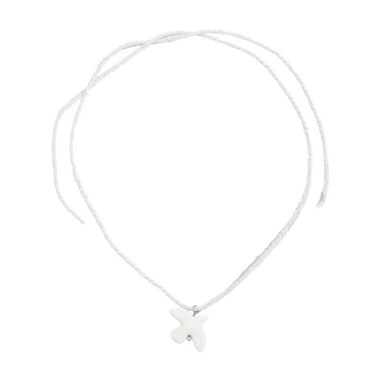 Delicate Ceramic Charm Necklace With Soft Nylon Tie For All Day Comfort