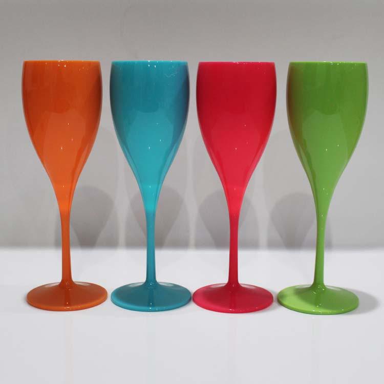 High-Stem Slim Plastic Champagne Glasses - PP Material & High-Temperature Resistant Acrylic