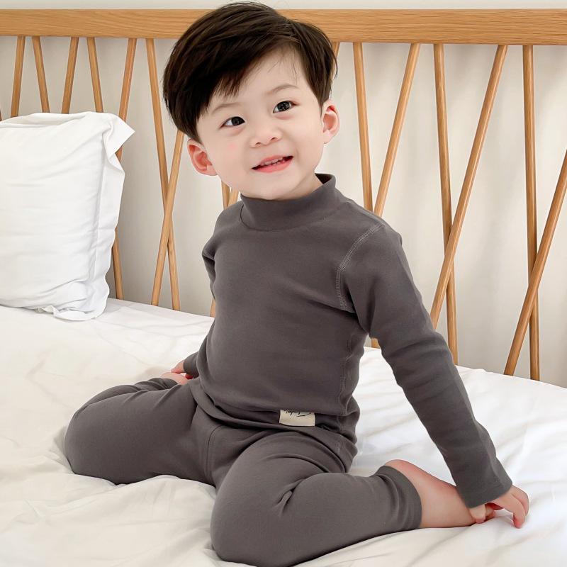 25 Styles Kids' Cotton Turtleneck Thermal Underwear Set for Fall/Winter - Boys & Girls