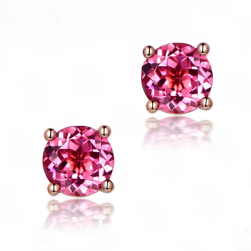 European Retro Morganitestyle American Gemstone Earrings Elegant Womens Jewelry