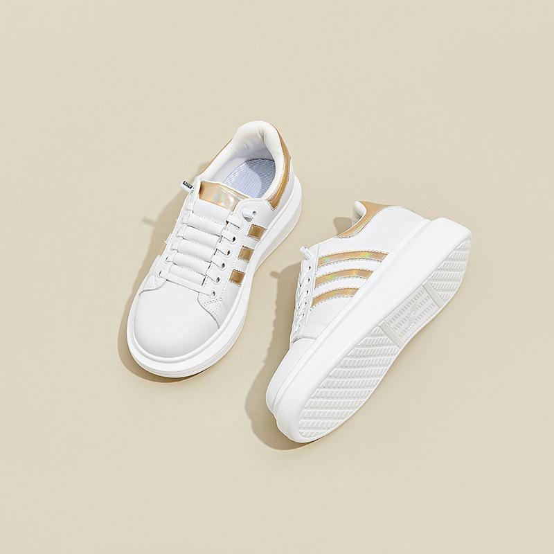 

кожаные маленькие белые туфли на толстой подошве женские 2025 весна дышащие маленького размера кеды женские на мягкой подошве удобные и тонкие повседневные женские 34