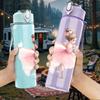 1PC Soft Pink Ballerina Dancing Girl Print 750ml Color Plastic Sports Water Bottle Leakproof Flip Straw Lid Suitable for Sports Office Home Use