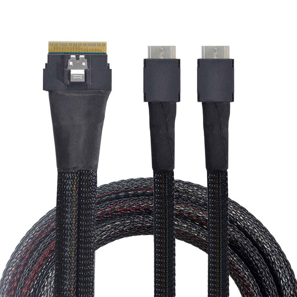 NFHK Ultraport Slimline SAS Slim 8i74pin To DualOculink Cable 50cm PCI-E 4.0 SFF-8654 SFF-8611 PCI-Express