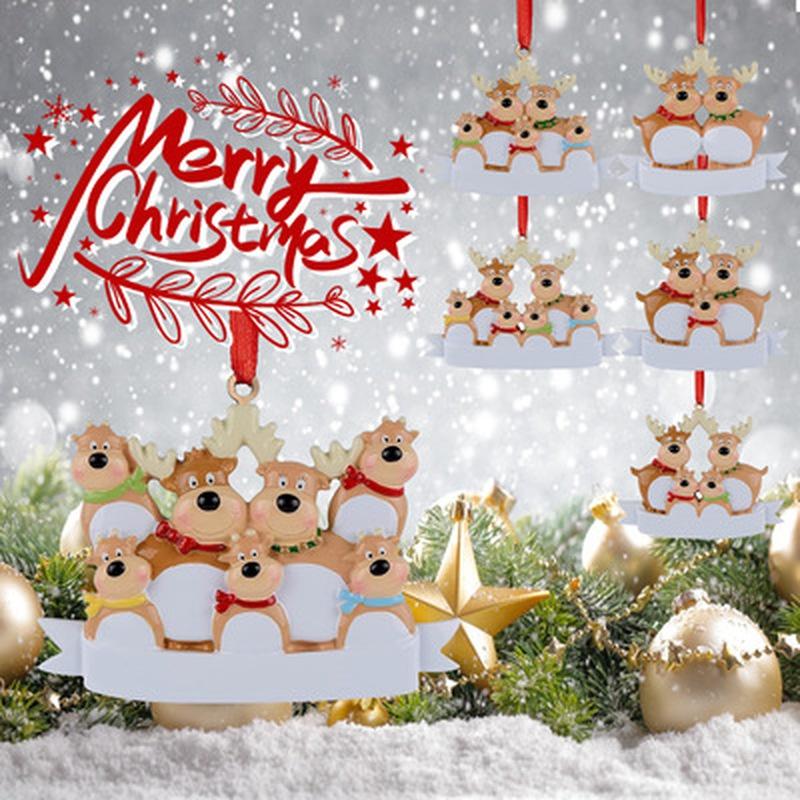 2021 Personalized Family Reindeer Pendant Christmas Tree Ornament Winter Gift Long Lasting Family Gift Decoration