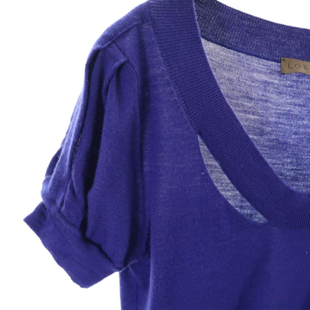 LOEWE Short sleeve wool sweater M blue knit Women Used