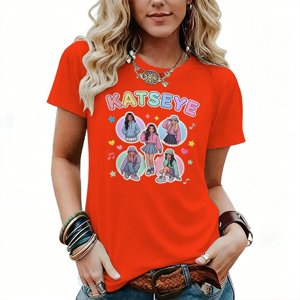 Vintage Katseye Tshirt Unisex Unisex 90s Fashion Tees Shirt Korean Ulzzang Short Sleeve Tshirts For Fan Gifts