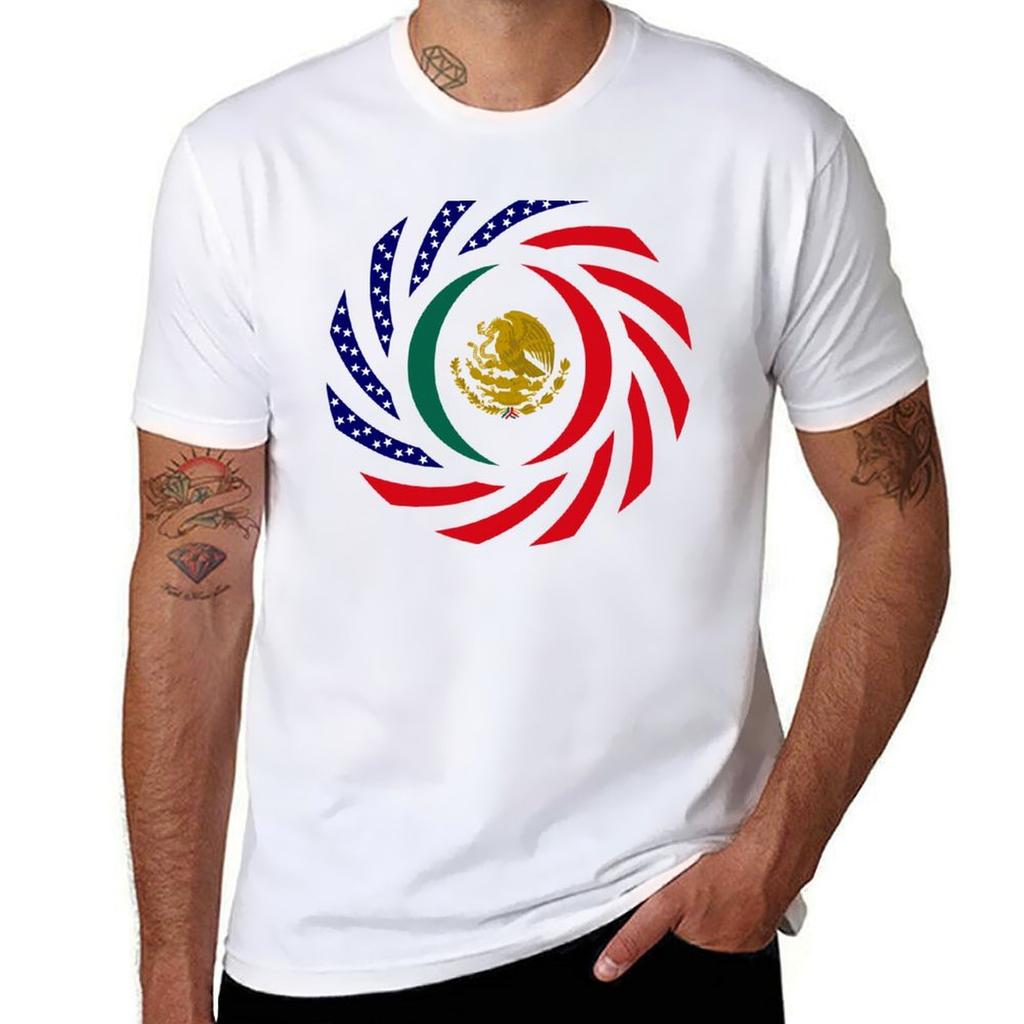 Mexican American Multinational Patriot Flag Series Tshirt Uv Sun Protection Tee Shirt