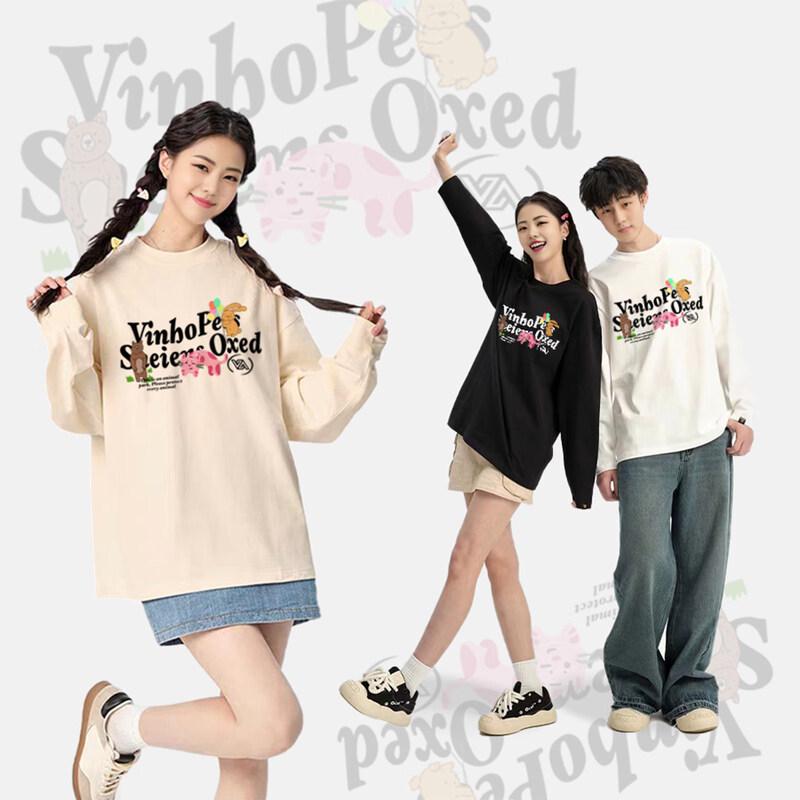 

American Style Graphic Print Pure Cotton Long Sleeve Tee M