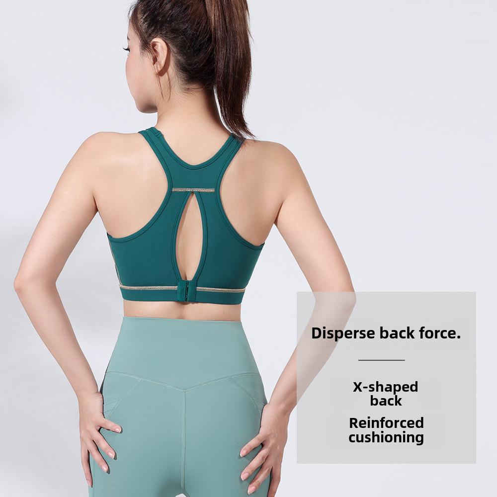 Women's Plus Size Contrast Color Sports Bra - Yoga & Running Support with Beautiful Back Design