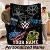 Custom Name WWE LOGO Flannel Throw Blanket Personalized Text Soft Blanket Bed Sofa Gift