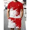 3D Sommer Herren Anzug Kurzarm Mode Straße Shorts Kurzarm