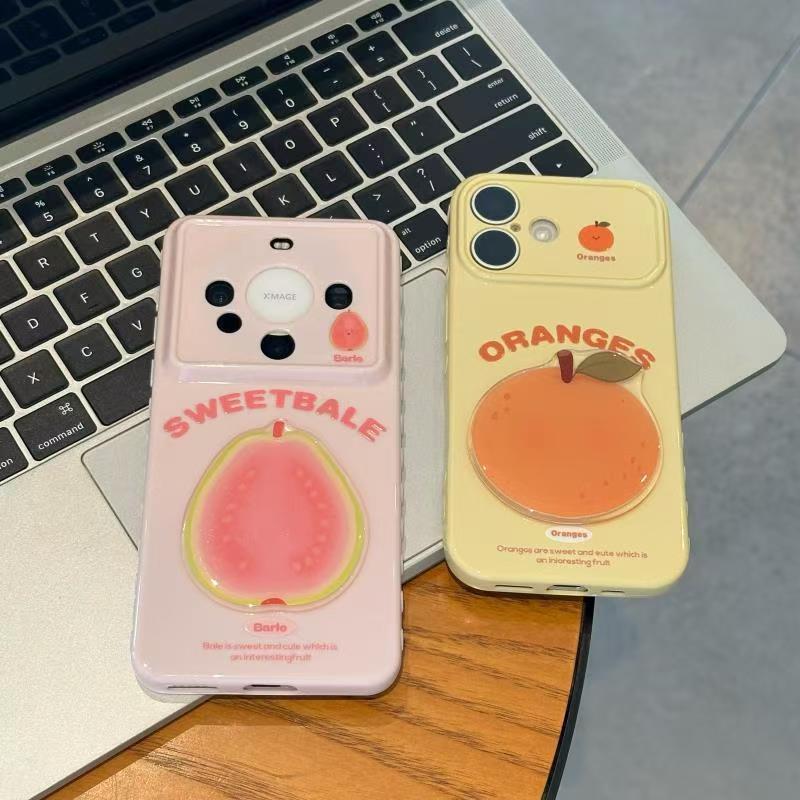 English fruit mobile phone case is suitable for Apple 17promax mobile phone iphone16Pro love window mobile phone case